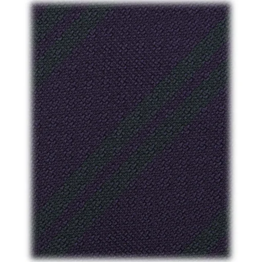 Viola Milano - Fina Stripe 3-Fold Grenadine Tie - Navy/Forest - Handmade in Italy - Luxury Exclusive Collection - Avvenice