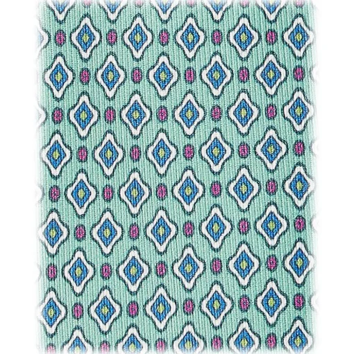Viola Milano - Floral Pattern Selftipped Silk Tie - Menthol - Handmade in Italy - Luxury Exclusive Collection - Avvenice