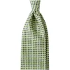 Viola Milano - Floral Pattern Handprinted Selftipped Silk Tie - Apple - Made in Italy - Luxury Exclusive Collection - Avvenice