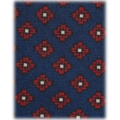 Viola Milano - Floral Pattern Selftipped Silk Tie - Navy/Wine - Handmade in Italy - Luxury Exclusive Collection - Avvenice