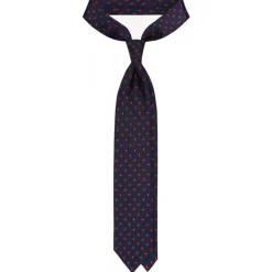 Viola Milano - Floral Pattern Selftipped Silk Tie - Navy/Wine - Handmade in Italy - Luxury Exclusive Collection - Avvenice