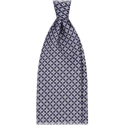 Viola Milano - Floral Pattern Selftipped Silk Tie - Blue Mix - Handmade in Italy - Luxury Exclusive Collection - Avvenice
