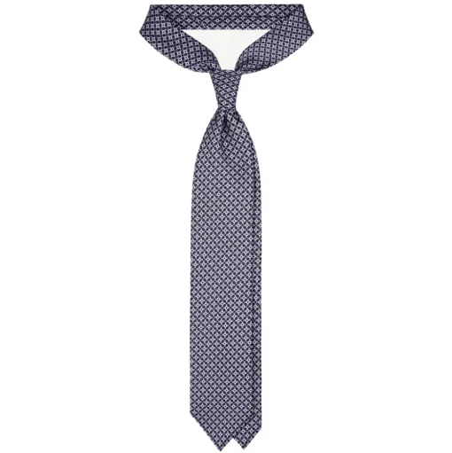 Viola Milano - Floral Pattern Selftipped Silk Tie - Blue Mix - Handmade in Italy - Luxury Exclusive Collection - Avvenice