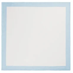 Viola Milano - Frame Polka Dot Silk Pocket Square - Light Blue - Handmade in Italy - Luxury Exclusive Collection - Avvenice