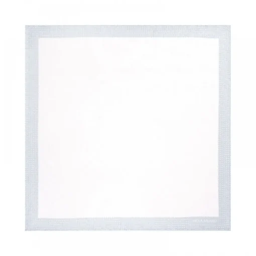Viola Milano - Frame Polka Dot Silk Pocket Square - Light Grey and White - Handmade in Italy - Luxury Exclusive Collection - Avvenice