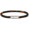 Viola Milano - Genuine Italian Leather Bracelet - Orange Camo - Handmade in Italy - Luxury Exclusive Collection - Avvenice