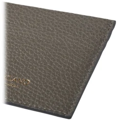 Viola Milano - Grain Leather Credit Card Holder - Grey - Handmade in Italy - Luxury Exclusive Collection - Avvenice