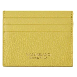 Viola Milano - Grain Leather Credit Card Holder - Yellow - Handmade in Italy - Luxury Exclusive Collection - Avvenice