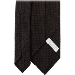 Viola Milano - Grenadine Garza Grossa Unlined Tie - Black - Handmade in Italy - Luxury Exclusive Collection - Avvenice