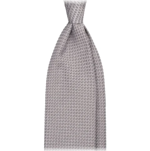 Viola Milano - Grenadine Garza Grossa Unlined Tie - Silver - Handmade in Italy - Luxury Exclusive Collection - Avvenice