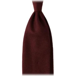 Viola Milano - Grenadine Garza Fina Unlined Tie - Burgundy - Handmade in Italy - Luxury Exclusive Collection - Avvenice