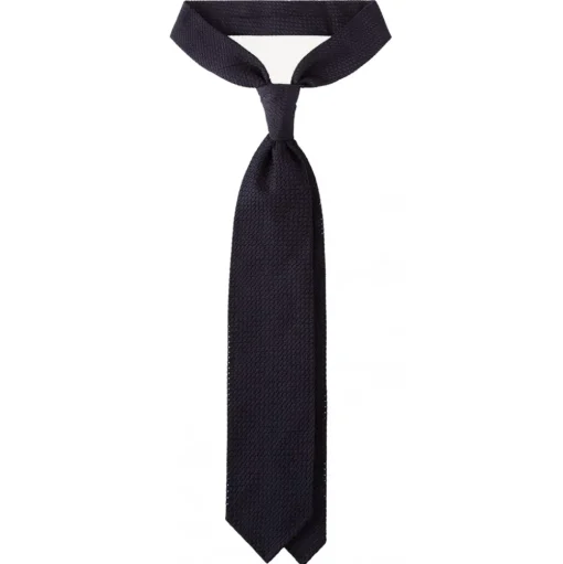 Viola Milano - Grenadine Garza Grossa Unlined Tie - Navy - Handmade in Italy - Luxury Exclusive Collection - Avvenice