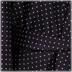 Viola Milano - Handprinted Silk Dressing Gown - Navy Spot - Handmade in Italy - Luxury Exclusive Collection - Avvenice