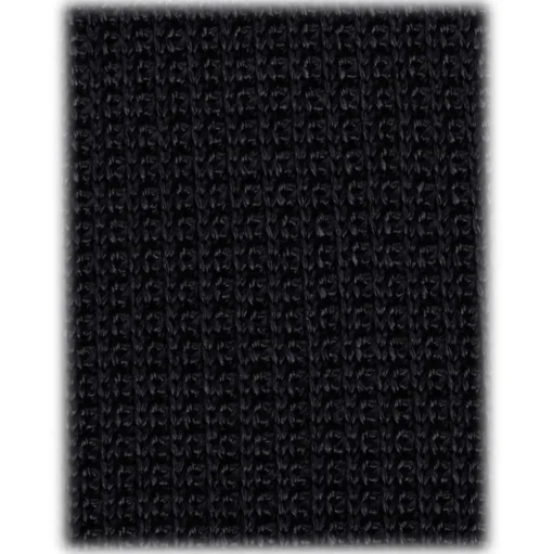 Viola Milano - Knitted Limited Label V-End Silk Tie - Navy - Handmade in Italy - Luxury Exclusive Collection - Avvenice
