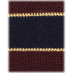 Viola Milano - Knitted Multi Stripe Silk Tie - Wine Mix - Handmade in Italy - Luxury Exclusive Collection - Avvenice