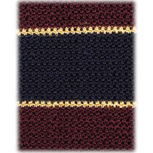 Viola Milano - Knitted Multi Stripe Silk Tie - Wine Mix - Handmade in Italy - Luxury Exclusive Collection - Avvenice