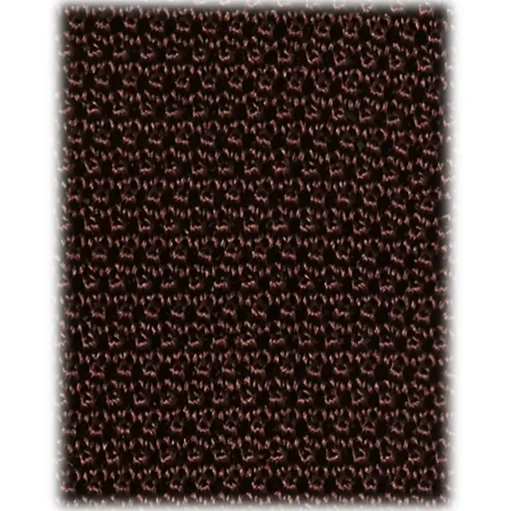 Viola Milano - Knitted Solid V-End Silk Tie - Brown - Handmade in Italy - Luxury Exclusive Collection - Avvenice
