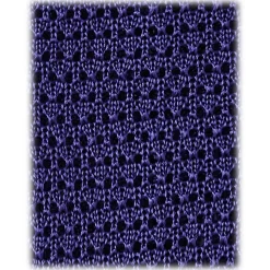Viola Milano - Knitted Solid V-End Silk Tie - Purple - Handmade in Italy - Luxury Exclusive Collection - Avvenice