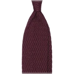 Viola Milano - Knitted Zig Zag Pattern Silk Tie - Burgundy - Handmade in Italy - Luxury Exclusive Collection - Avvenice