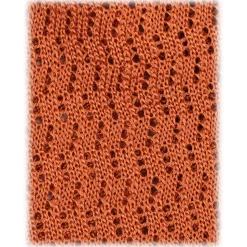 Viola Milano - Knitted Zig Zag Pattern Silk Tie - Orange - Handmade in Italy - Luxury Exclusive Collection - Avvenice