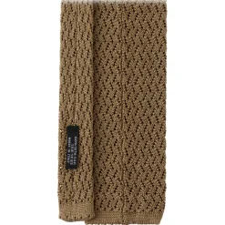 Viola Milano - Knitted Zig Zag Pattern Silk Tie - Taupe - Handmade in Italy - Luxury Exclusive Collection - Avvenice