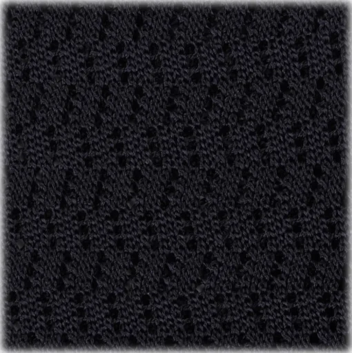 Viola Milano - Knitted Zig Zag Pattern Silk Tie - Navy - Handmade in Italy - Luxury Exclusive Collection - Avvenice