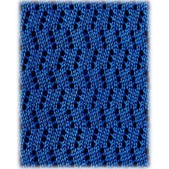 Viola Milano - Knitted Zig Zag Pattern Silk Tie - Sky - Handmade in Italy - Luxury Exclusive Collection - Avvenice
