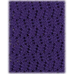 Viola Milano - Knitted Zig Zag Pattern Silk Tie - Purple - Handmade in Italy - Luxury Exclusive Collection - Avvenice