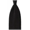 Viola Milano - Knitted Zig Zag Pattern Silk Tie - Black - Handmade in Italy - Luxury Exclusive Collection - Avvenice