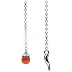 Viola Milano - Lapel Chain in 100% Sterling Silver - Madrepore & Silver Chilli - Handmade in Italy - Luxury Exclusive Collection - Avvenice