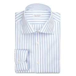 Viola Milano - Long Sleeve Shirt - Sea and White - Handmade in Italy - Luxury Exclusive Collection - Avvenice