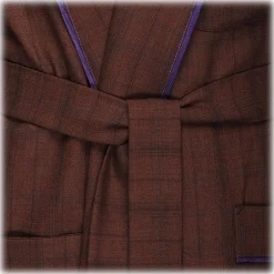 Viola Milano - Loro Piana Wool and Silk Dressing Gown - Cola Mix - Handmade in Italy - Luxury Exclusive Collection - Avvenice