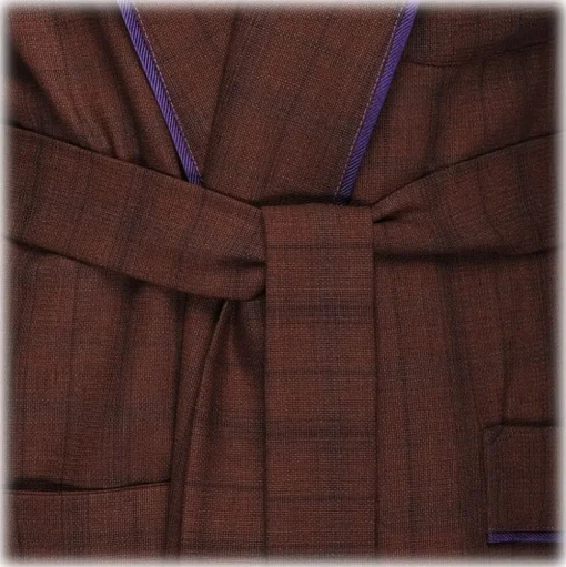 Viola Milano - Loro Piana Wool and Silk Dressing Gown - Cola Mix - Handmade in Italy - Luxury Exclusive Collection - Avvenice
