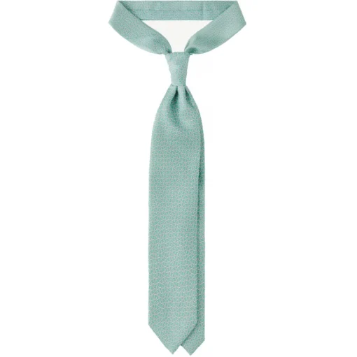Viola Milano - Maillon Selftipped Italian Silk Tie - Menthol Mix - Handmade in Italy - Luxury Exclusive Collection - Avvenice