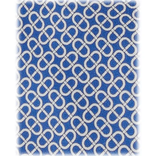 Viola Milano - Maillon Selftipped Italian Silk Tie - Navy/White - Handmade in Italy - Luxury Exclusive Collection - Avvenice