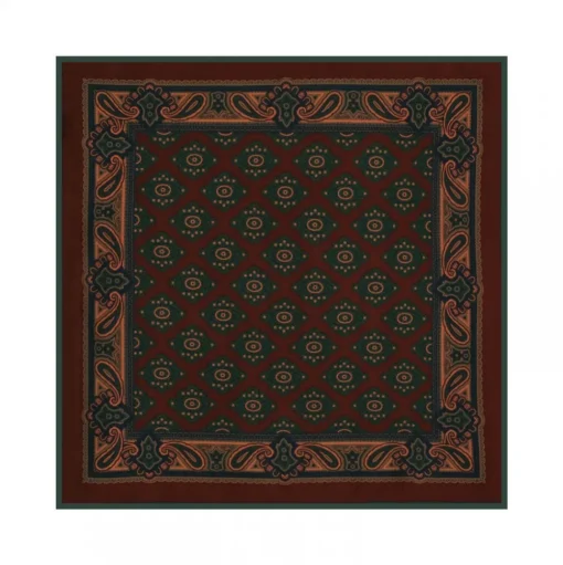 Viola Milano - Medallion Silk Pocket Square - Wine Mix - Handmade in Italy - Luxury Exclusive Collection - Avvenice