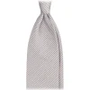 Viola Milano - Micro Cross Woven Silk Jacquard Tie - Silver/White - Handmade in Italy - Luxury Exclusive Collection - Avvenice