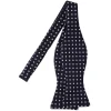 Viola Milano - Micro Floral Silk Bow Tie - Navy - Handmade in Italy - Luxury Exclusive Collection - Avvenice