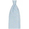 Viola Milano - Micro Flower Selftipped Silk Tie - White/Light Blue - Handmade in Italy - Luxury Exclusive Collection - Avvenice