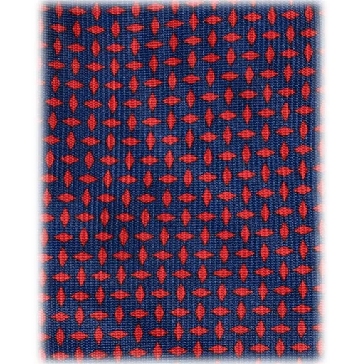 Viola Milano - Micro Pattern Selftipped Italian Silk Tie - Navy/Wine - Handmade in Italy - Luxury Exclusive Collection - Avvenice