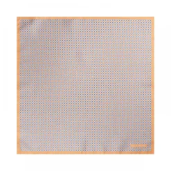 Viola Milano - Micro Pattern Silk Pocket Square - Orange - Handmade in Italy - Luxury Exclusive Collection - Avvenice