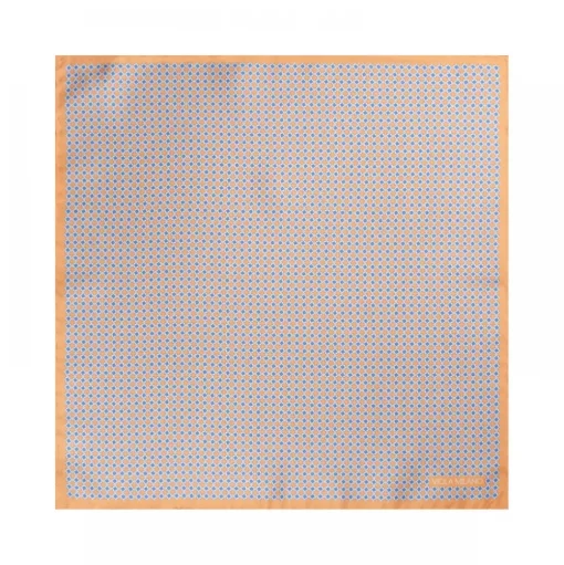 Viola Milano - Micro Pattern Silk Pocket Square - Orange - Handmade in Italy - Luxury Exclusive Collection - Avvenice