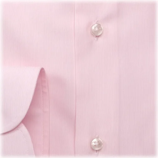Viola Milano - Micro Stripe Shirt - Pink and White - Handmade in Italy - Luxury Exclusive Collection - Avvenice