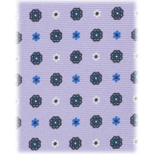 Viola Milano - Mix Floral Selftipped Italian Silk Tie - Purple Mix - Handmade in Italy - Luxury Exclusive Collection - Avvenice