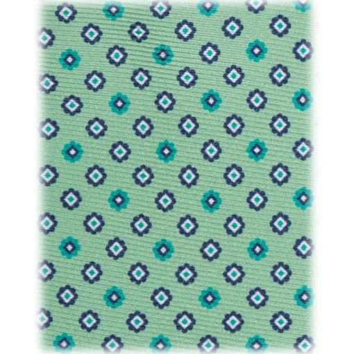 Viola Milano - Mix Floral Selftipped Silk Tie - Lime Mix - Handmade in Italy - Luxury Exclusive Collection - Avvenice