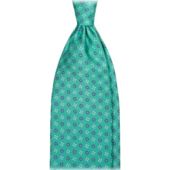 Viola Milano - Mix Floral Selftipped Italian Silk Tie - Spring Green - Handmade in Italy - Luxury Exclusive Collection - Avvenice