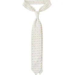 Viola Milano - Mix Floral Untipped Italian Silk Tie - Natural White - Handmade in Italy - Luxury Exclusive Collection - Avvenice