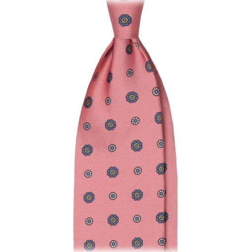 Viola Milano - Mix Floral Selftipped Italian Silk Tie - Rose Bloom - Handmade in Italy - Luxury Exclusive Collection - Avvenice