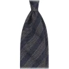 Viola Milano - Mix Melange Stripe 3-Fold Grenadine Tie - Denim Mix - Handmade in Italy - Luxury Exclusive Collection - Avvenice
