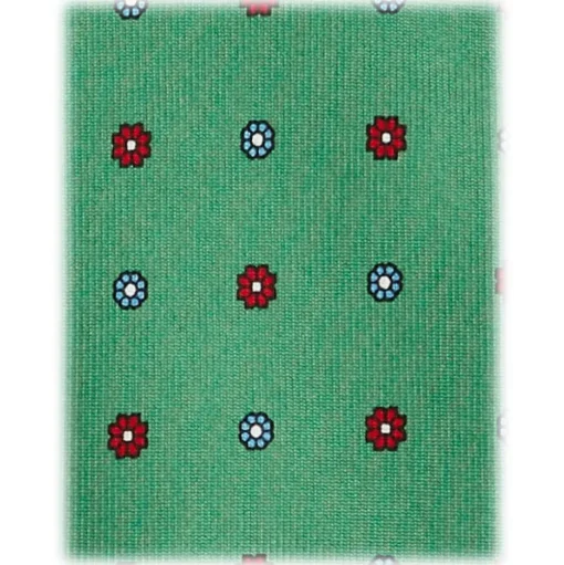 Viola Milano - Mixed Floral 3-Fold Selftipped Silk Tie - Apple - Handmade in Italy - Luxury Exclusive Collection - Avvenice